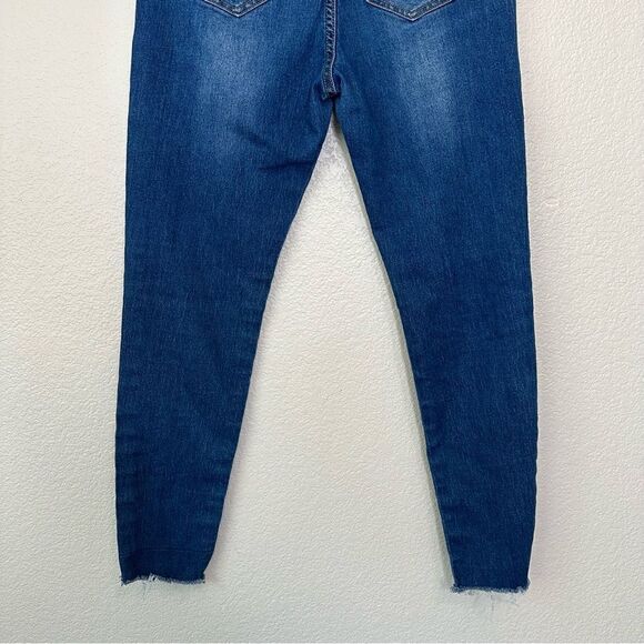 Blue Denim Maternity Size XL Raw Hem Jeans - Picture 6 of 11